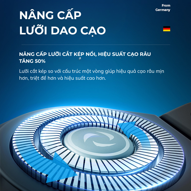 Máy Cạo Râu Mini HOKU Đa Năng 3 Lưỡi Kép, Màn Hình LED, Sạc Nhanh 2 Giờ, Chống Thấm Nước - MCR01