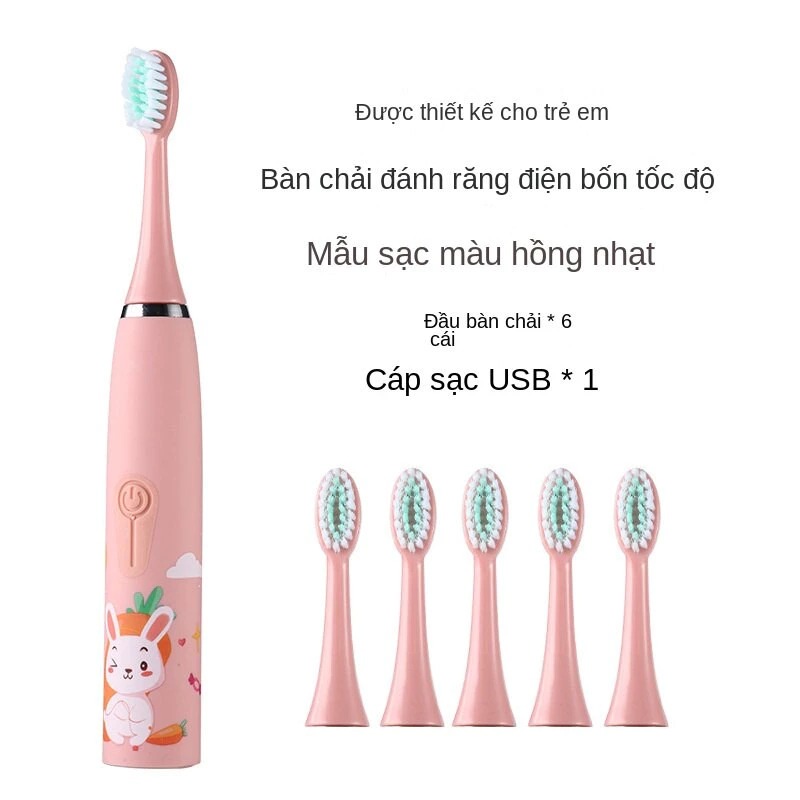 Bàn Chải Điện Cho Bé HOKU 4 Chế Độ, Đánh Sạch Răng, Chải Tự Động, Lông Bàn Chải Mềm Mại - BCD05
