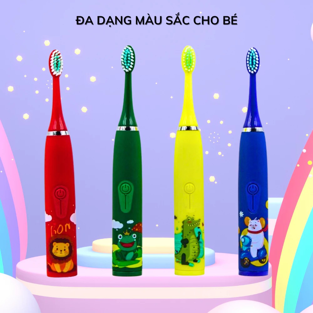 Bàn Chải Điện Cho Bé HOKU 4 Chế Độ, Đánh Sạch Răng, Chải Tự Động, Lông Bàn Chải Mềm Mại - BCD05