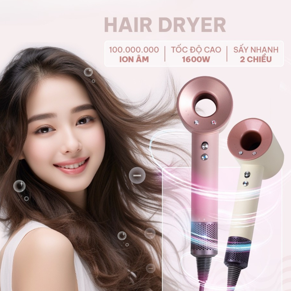 Máy Sấy Tóc Tạo Kiểu HOKU Ion Âm, Sấy Nhanh, Mượt Tóc, Không Hư Tổn, Sấy 2 Chiều 2500W - MST08