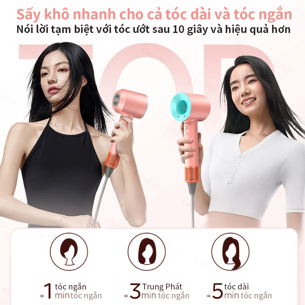 Máy Sấy Tóc Tạo Kiểu HOKU Ion Âm, Sấy Nhanh, Mượt Tóc, Không Hư Tổn, Sấy 2 Chiều 2500W - MST08