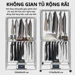Tủ Sấy Quần Áo HOKU 360 Độ, 1.7M, Gấp Gọn 2 Tầng, Bánh Xe Di Chuyển, Tia UV Khử Khuẩn 99.9% SQA03