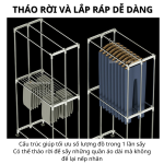 Tủ Sấy Quần Áo HOKU 360 Độ, 1.7M, Gấp Gọn 2 Tầng, Bánh Xe Di Chuyển, Tia UV Khử Khuẩn 99.9% SQA03