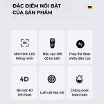 Máy Cạo Râu Mini HOKU Đa Năng 3 Lưỡi Kép, Màn Hình LED, Sạc Nhanh 2 Giờ, Chống Thấm Nước - MCR01