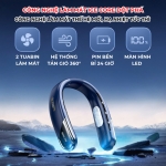 Quạt Đeo Cổ Làm Mát 360 Độ HOKU, 5 Mức Độ Gió, Pin 2400mAh, Sạc Điện, Nhỏ Gọn, Tiện Lợi - QDC05