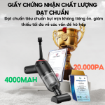 Máy Hút Bụi Cầm Tay Mini không Dây HOKU Đa Năng, Hút Bụi Giường,Ô tô Lực Hút Siêu Mạnh 20.000PA Thiết Kế Nhỏ Gọn MHB02