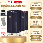 Tủ Sấy Quần Áo HOKU 360 Độ, 1.7M, Gấp Gọn 2 Tầng, Bánh Xe Di Chuyển, Tia UV Khử Khuẩn 99.9% SQA03